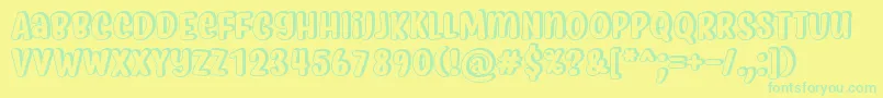MyfridaShadowRegular Font – Green Fonts on Yellow Background