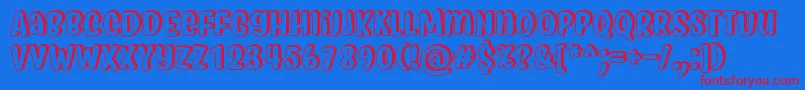 MyfridaShadowRegular Font – Red Fonts on Blue Background