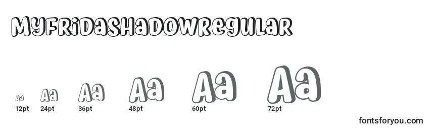 Размеры шрифта MyfridaShadowRegular
