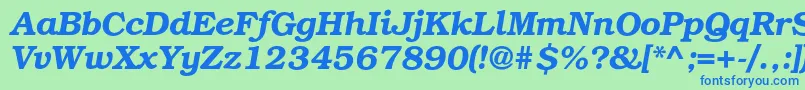 BookmancBolditalic Font – Blue Fonts on Green Background