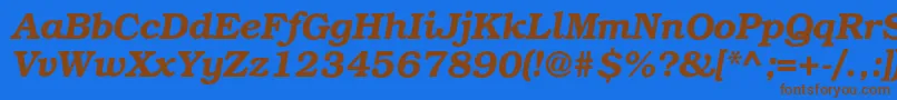 BookmancBolditalic Font – Brown Fonts on Blue Background