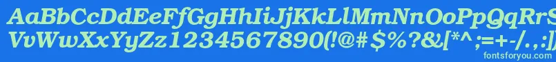 BookmancBolditalic Font – Green Fonts on Blue Background