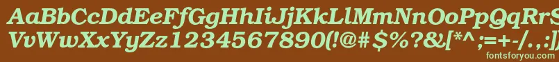 BookmancBolditalic Font – Green Fonts on Brown Background