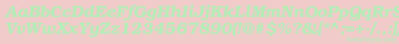 BookmancBolditalic Font – Green Fonts on Pink Background