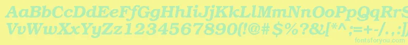 BookmancBolditalic Font – Green Fonts on Yellow Background