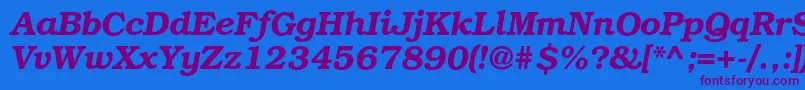 BookmancBolditalic Font – Purple Fonts on Blue Background