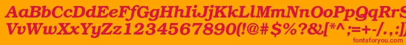 BookmancBolditalic Font – Red Fonts on Orange Background