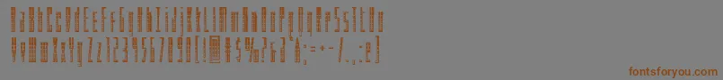 フォントPhantaconchrome – 茶色の文字が灰色の背景にあります。
