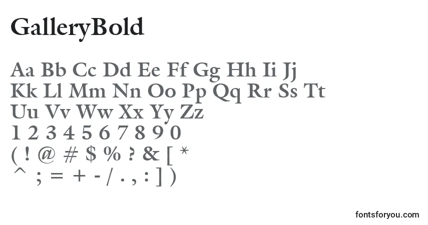 Шрифт GalleryBold – алфавит, цифры, специальные символы