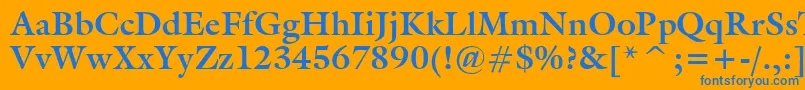 Czcionka GalleryBold – niebieskie czcionki na pomarańczowym tle
