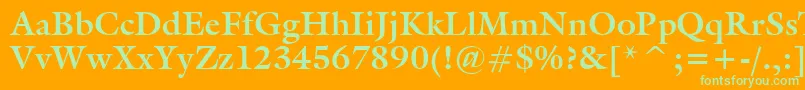 GalleryBold Font – Green Fonts on Orange Background