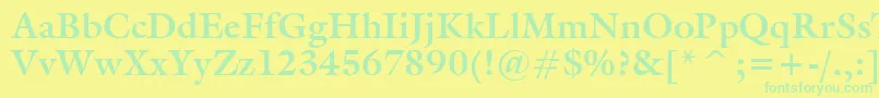 GalleryBold Font – Green Fonts on Yellow Background