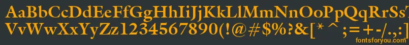 フォントGalleryBold – 黒い背景にオレンジの文字