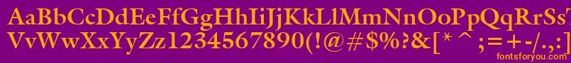 Czcionka GalleryBold – pomarańczowe czcionki na fioletowym tle