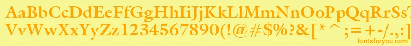 GalleryBold Font – Orange Fonts on Yellow Background