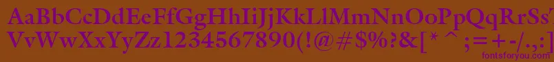 GalleryBold Font – Purple Fonts on Brown Background