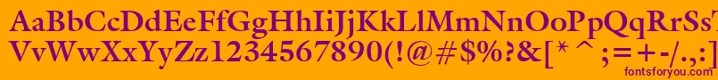 GalleryBold Font – Purple Fonts on Orange Background