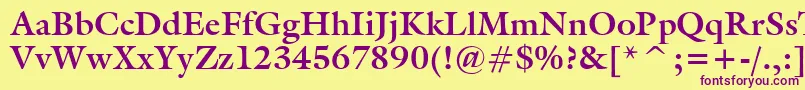 GalleryBold Font – Purple Fonts on Yellow Background