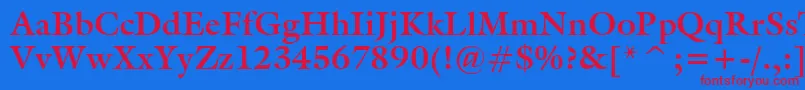 GalleryBold Font – Red Fonts on Blue Background