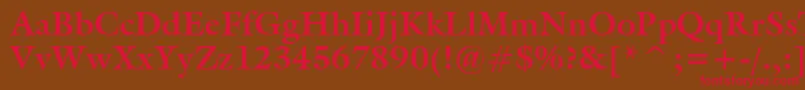 GalleryBold-Schriftart – Rote Schriften auf braunem Hintergrund