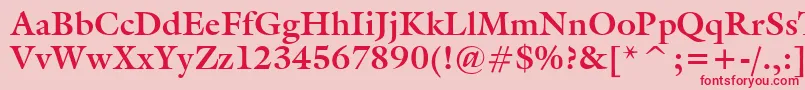 フォントGalleryBold – ピンクの背景に赤い文字