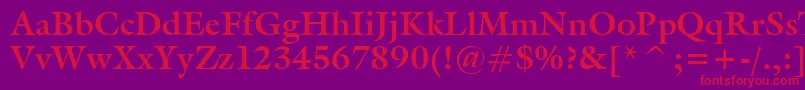 GalleryBold-Schriftart – Rote Schriften auf violettem Hintergrund