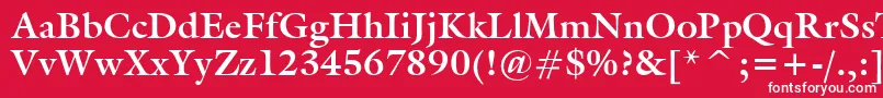 GalleryBold-Schriftart – Weiße Schriften auf rotem Hintergrund