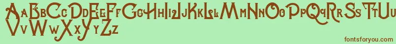 Celestialfree Font – Brown Fonts on Green Background