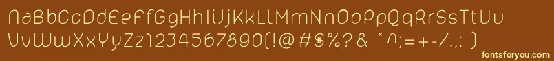 Lelim300-fontti – keltaiset fontit ruskealla taustalla