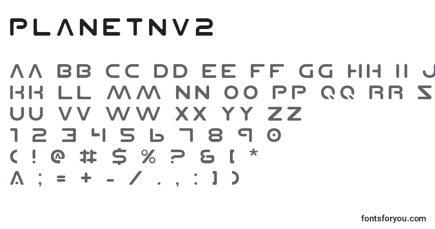 Шрифт Planetnv2 – алфавит, цифры, специальные символы
