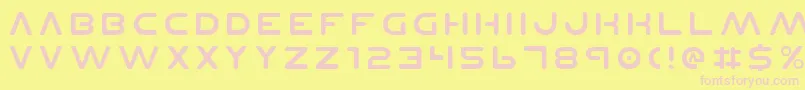 Planetnv2-fontti – vaaleanpunaiset fontit keltaisella taustalla