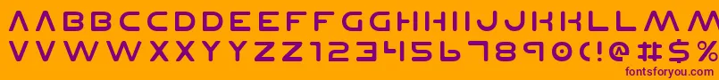 フォントPlanetnv2 – オレンジの背景に紫のフォント