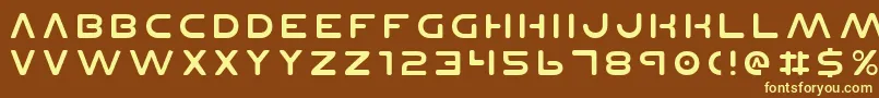 Planetnv2-fontti – keltaiset fontit ruskealla taustalla