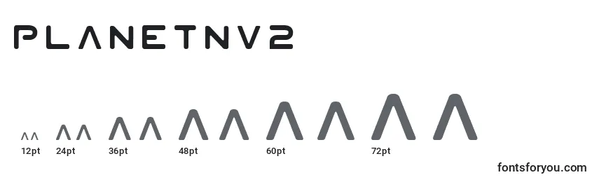 Размеры шрифта Planetnv2