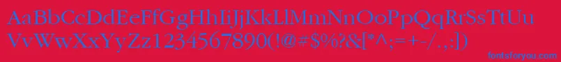 ItcGaramondLtLight Font – Blue Fonts on Red Background