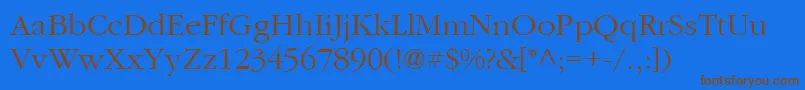 ItcGaramondLtLight Font – Brown Fonts on Blue Background
