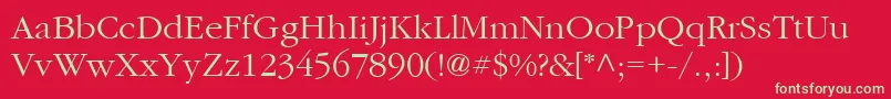 ItcGaramondLtLight Font – Green Fonts on Red Background