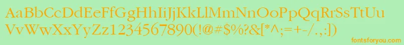 ItcGaramondLtLight Font – Orange Fonts on Green Background
