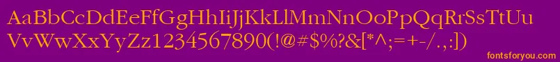 ItcGaramondLtLight Font – Orange Fonts on Purple Background