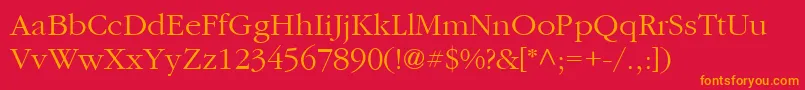 ItcGaramondLtLight Font – Orange Fonts on Red Background