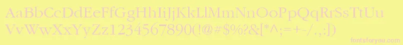ItcGaramondLtLight Font – Pink Fonts on Yellow Background