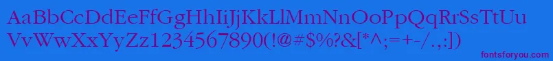ItcGaramondLtLight Font – Purple Fonts on Blue Background