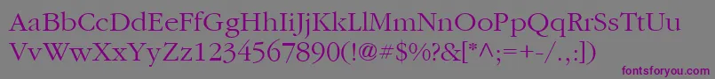 ItcGaramondLtLight Font – Purple Fonts on Gray Background