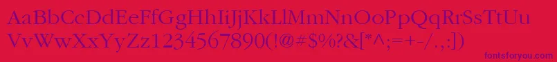 ItcGaramondLtLight Font – Purple Fonts on Red Background