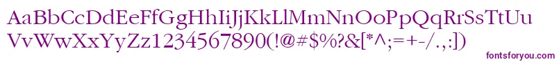 ItcGaramondLtLight Font – Purple Fonts on White Background