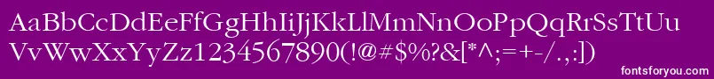 ItcGaramondLtLight Font – White Fonts on Purple Background