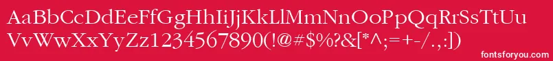 ItcGaramondLtLight Font – White Fonts on Red Background