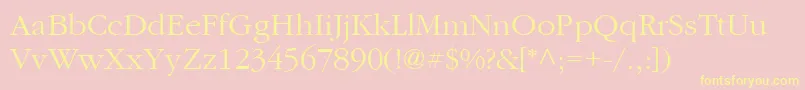 ItcGaramondLtLight Font – Yellow Fonts on Pink Background