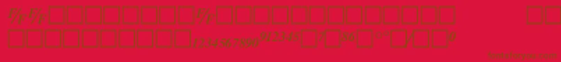 フォントTmsfbBolditalic – 赤い背景に茶色の文字