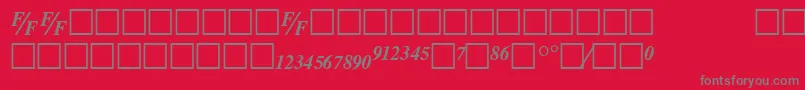 TmsfbBolditalic Font – Gray Fonts on Red Background